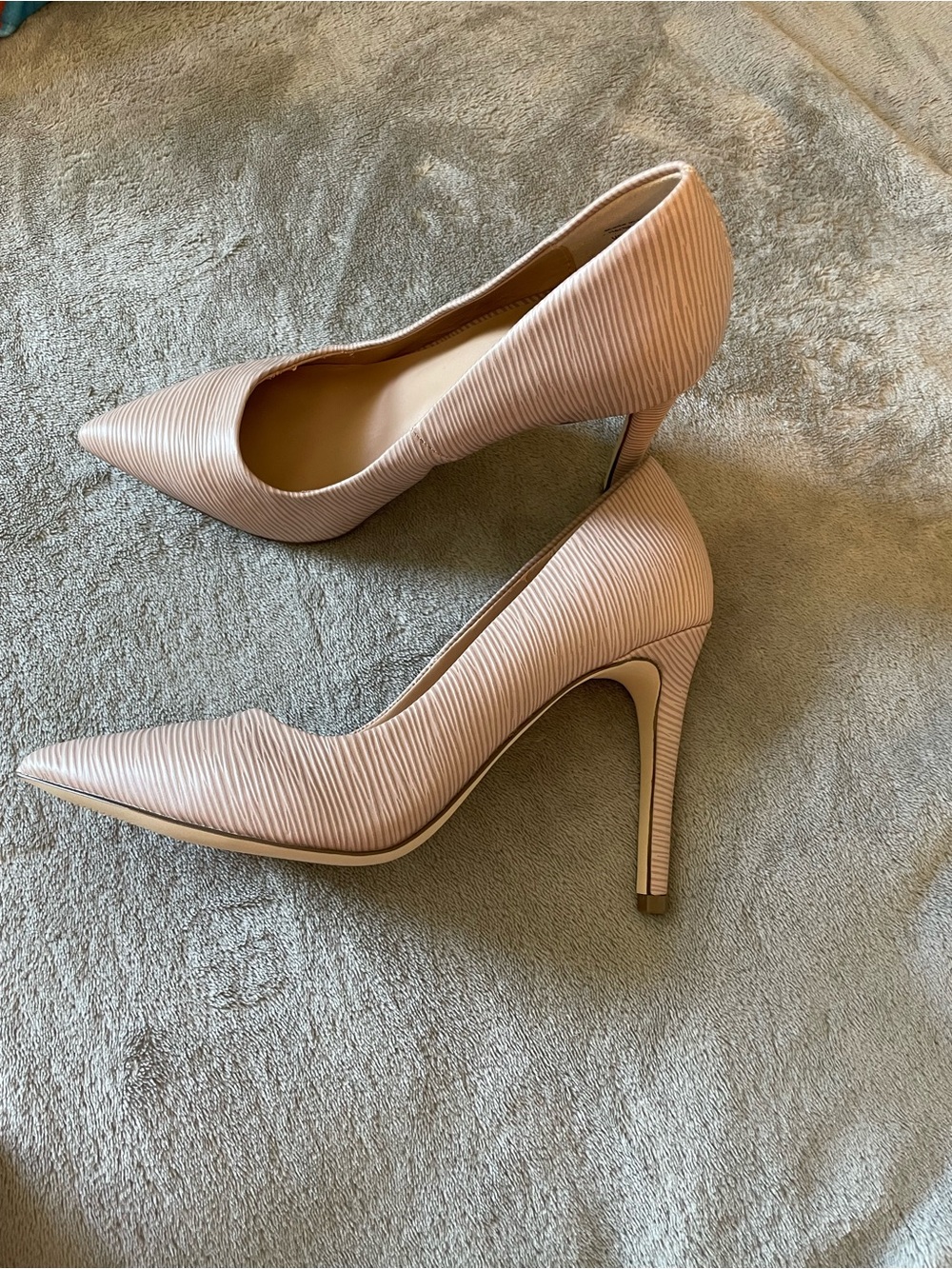 Call It Spring Ribbed Pointed-Toe Pumps in Taupe - Picture 2 of 9